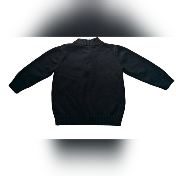Gymboree Snow Flake Sweater Boys Sz 3 T Black 1/4 Zip Fair Isles Y-2 - Picture 2 of 5